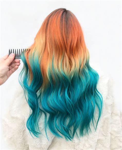 Coral Reef Hair Color Coral Hair Color Coral Hair Fantasy Hair Color