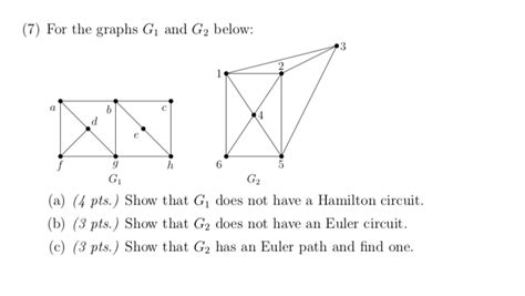Solved 7 For The Graphs G1 And G2 Below A 4 Pts Show