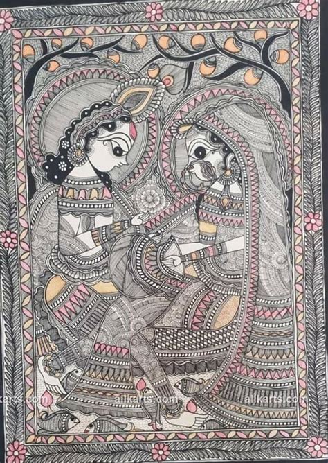 Radha Krishna Madhubani Painting From Bihar India Mad Vrogue Co