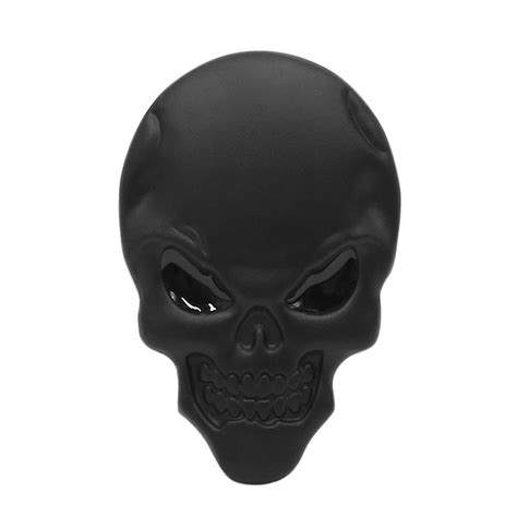Black Metal Skull Bone Auto Car Body 3d Emblem Badge Self Adhesive
