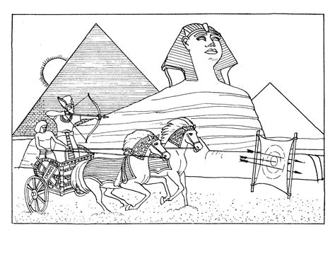En este guía, aprenderás a dibujar uno de pie con un rayo en la mano. Dibujo para colorear - Pirámides egipcias