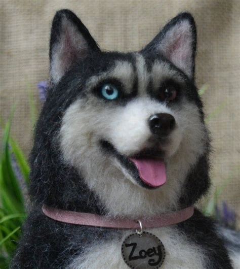 Needle Felted Dog Siberian Husky Realistic Sculpture Of Your Etsy