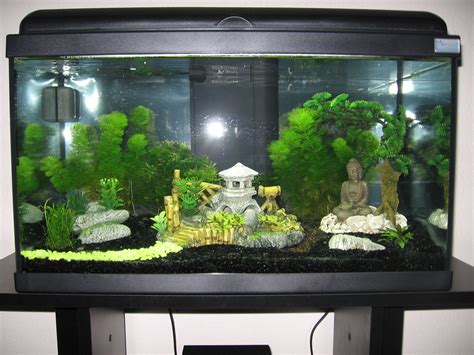This idea is perfect for the ones looking forward to changing the mood of their aquarium. Aquarium Avec Décoration Asiatique | Idée déco aquarium ...