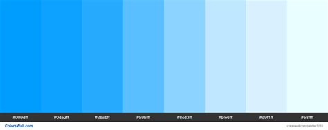 Blue Shades Palette Hex Colors 009dff 0da2ff 26abff 59bfff