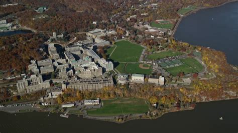 55k Stock Footage Aerial Video Orbit The Campus Of West Point Military