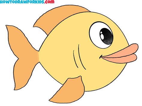 How To Draw A Cartoon Fish Easy Drawing Tutorial For Kids