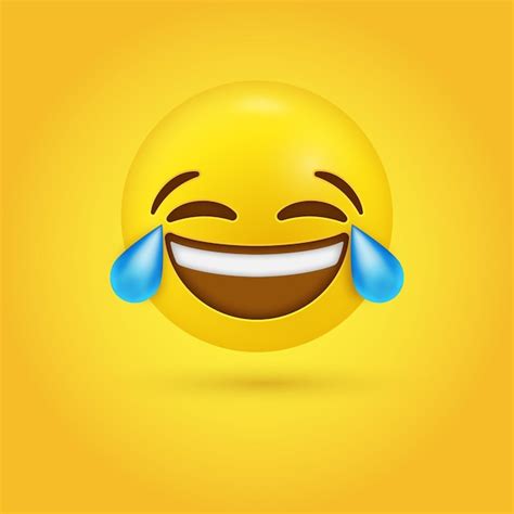 Premium Vector Laughing Crying Emoji Face With Tears Of Joy Or Funny