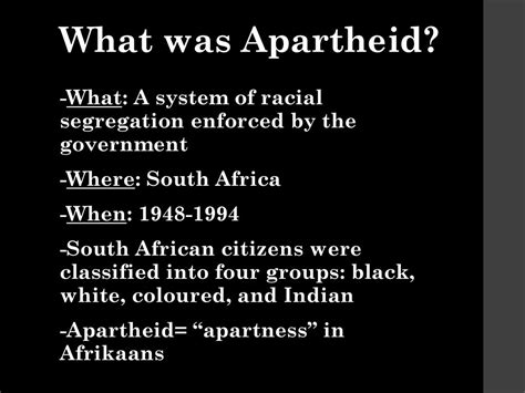 Apartheid In South Africa Ppt Download