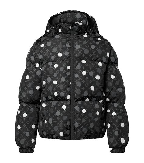 Mens Louis Vuitton Grey X Yayoi Kusama Painted Dots Puffer Jacket