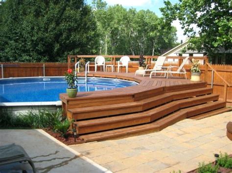 13 Amazing Above Ground Pool Decks Swimming Pools Backyard Oval
