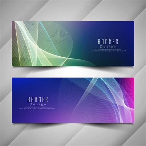 Abstract Stylish Colorful Wavy Banners Set 254556 Vector Art At Vecteezy