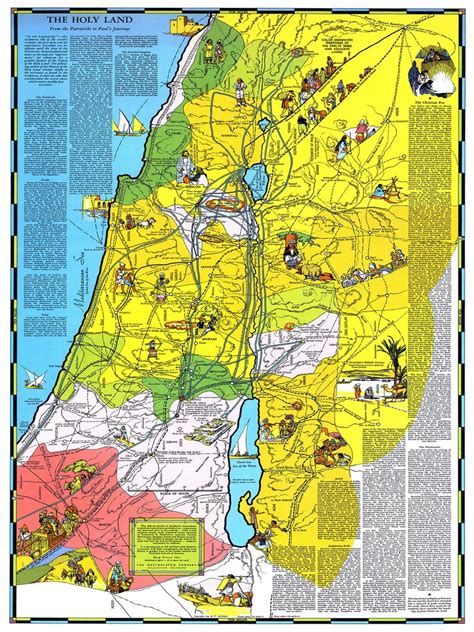 Holy Land Map Jerusalem Bible Timeline Religious Map Of Holy Etsy