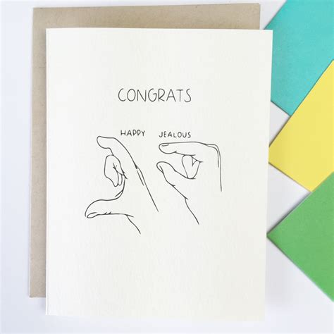 Funny Congratulations Card Jealous Friend Card Congrats Etsy