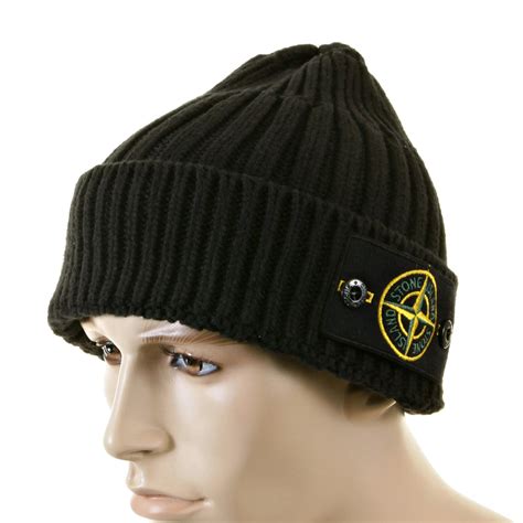 Stone Island Beanie Black Roll Beanie Hat 5515n01d5 Si2180 At Togged