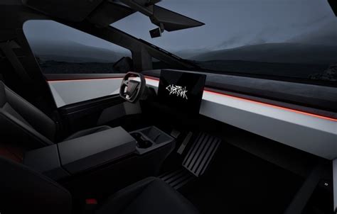Wallpaper Tesla Car Interior 2023 Tesla Cybertruck Cybertruck For