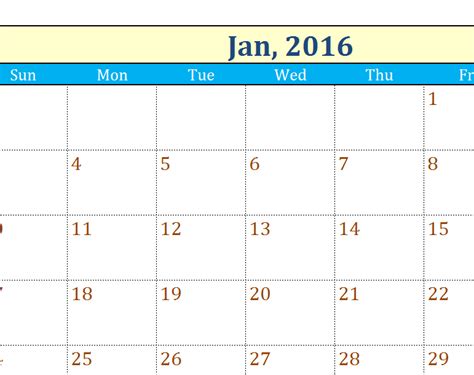 Any Year Flexible Calendar My Excel Templates