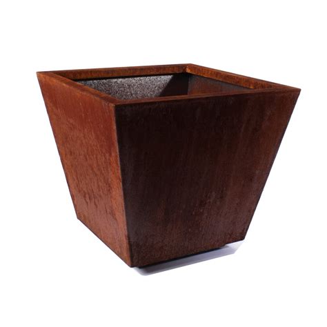 High quality modern steel planter boxes by planterscape will create the intimate garden. Metallic Series Corten Steel Square Planter Box | Wayfair