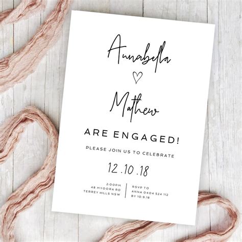 Engagement Invitation Printable Engagement Party Printable Etsy