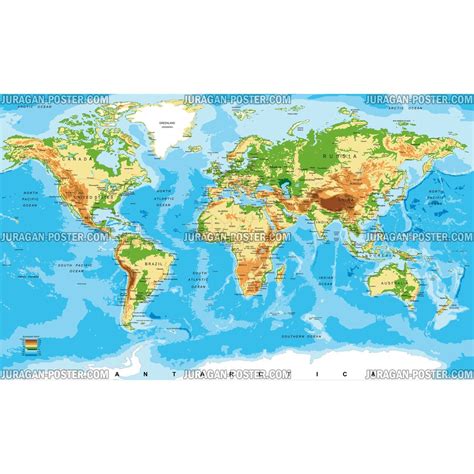 Jual Poster Peta Dunia Ukuran Besar X Cm Bahan Kanvas Tanpa