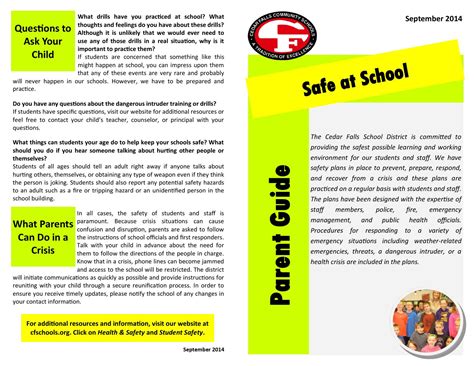 Parent Safety Brochure 2014 By Cf Schools Issuu