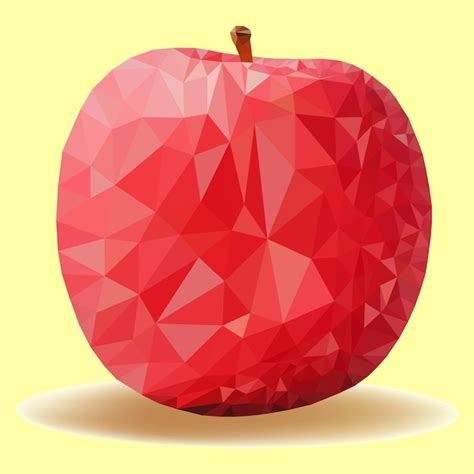 Premium Vector Low Poly Red Apple Illustration