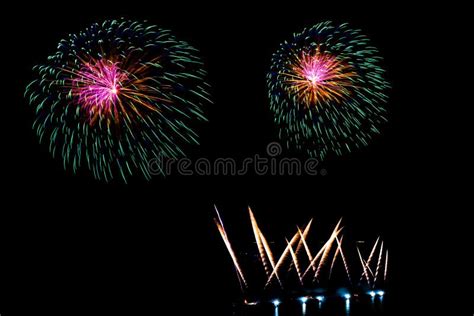 Beautiful Fireworks Display On Black Sky Stock Image Image Of Light
