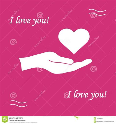 Cute Vector Illustration Hand Holds Heart Love Symbol Stock Vector