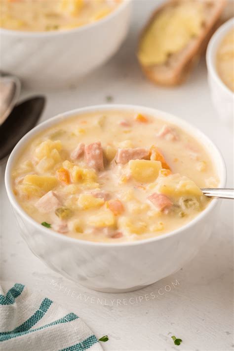 Slow Cooker Ham And Potato Soup My Heavenly Recipes