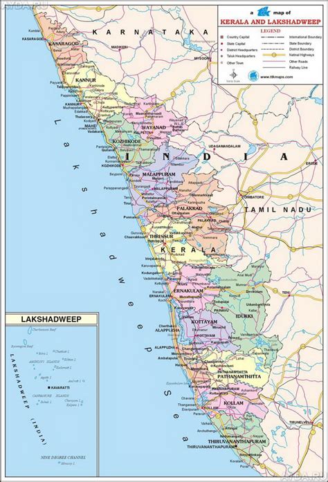 Индия керала на карте Карты Кералы Индия Подробная карта Кералы на