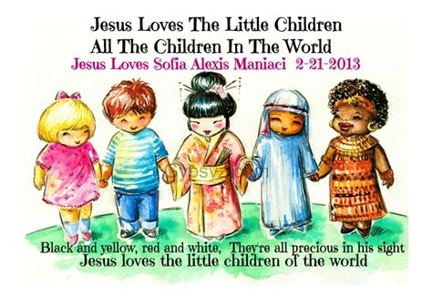 Jesus Loves The Little Children Personalized Art Print For Nursery