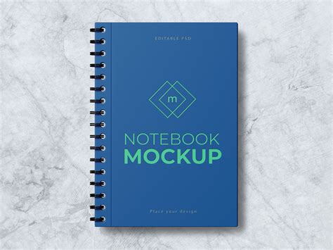 Free A4 Spiral Notebook Mockup Mockuptree