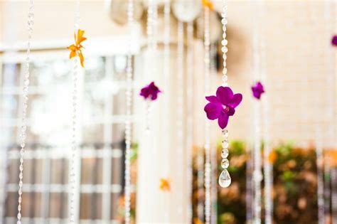 Hanging Crystals And Orchid Decor