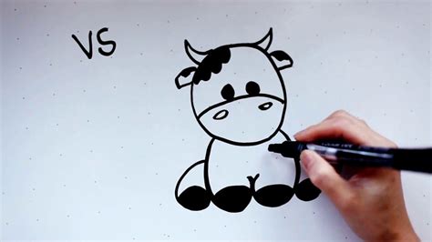 17 Kids Tutorial How To Draw A Cute Cow In 3 Min Simple Easy And F