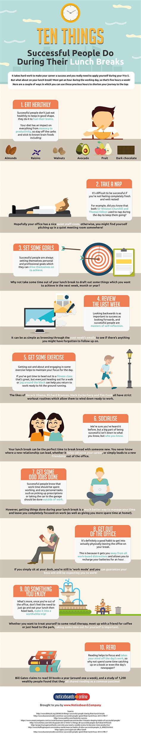 Ten Things Successful People Do During Their Lunch Breaks Infographic