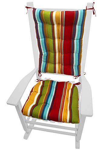 Porch Rocker Cushion Set Westport Cabana Stripe Red Size Extra