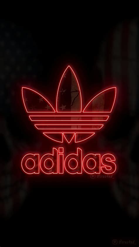 1080p Descarga Gratis Adidas Marca Logo Neón Rojo Smirlofv