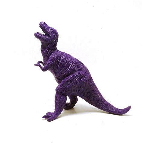 Plastic Dinosaur Violet Kids Decor Upcycled Toy Kitsch Figurine