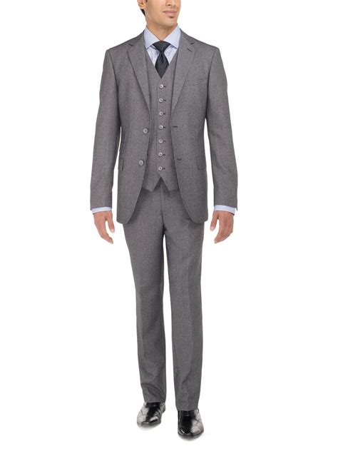 Mens Charcoal 3 Button Vested 3 Piece Suits By Luciano Natazzi