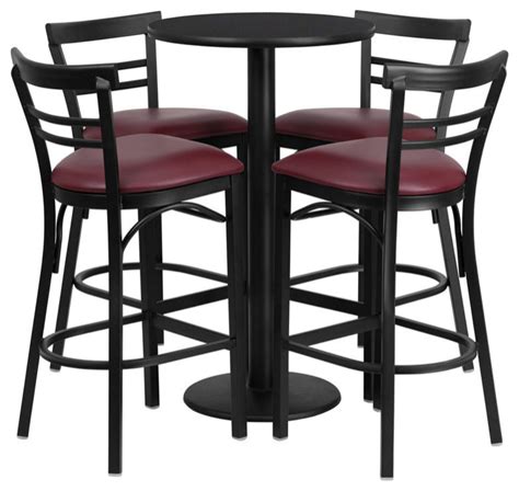 Flash Furniture 24 Round Black Laminate Table Set With Metal