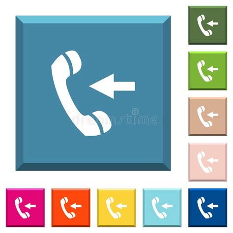 Incoming Phone Call Icons With Shadows And Outlines Stock Vector