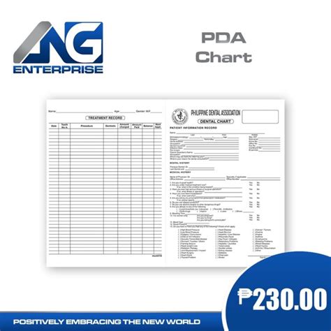 Pda Dental Chart High Quality Print 50pcs Lazada Ph