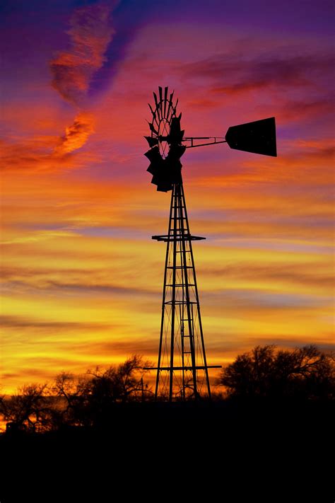 Windmill At Sunrise Meade County Kansas Michelle Ross Beauty Of The
