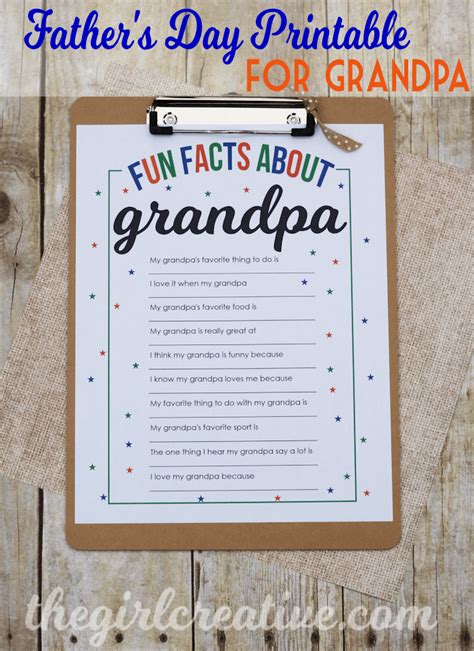 For more gift ideas, check out all insider reviews gift. Fun Facts About Grandpa | Father's day printable, Grandpa ...