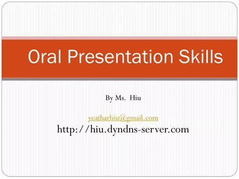 Presentation On Oral Skills