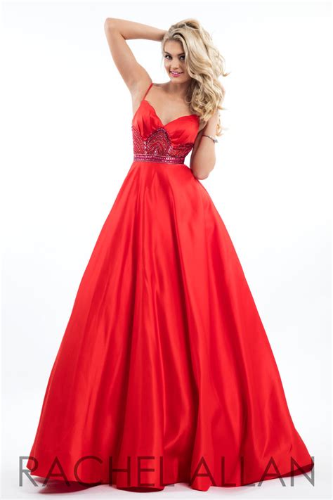 Rachel Allan 7531 Satin Prom Gown With Pockets French Novelty