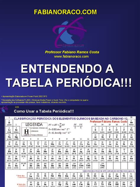 Química Geral Tabela Períodica Dos Elementos Químicos Pdf Tabela