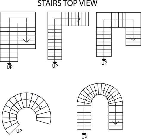 Illustration Vector Graphic Of Top View Of The Stairs Icon Suitable For