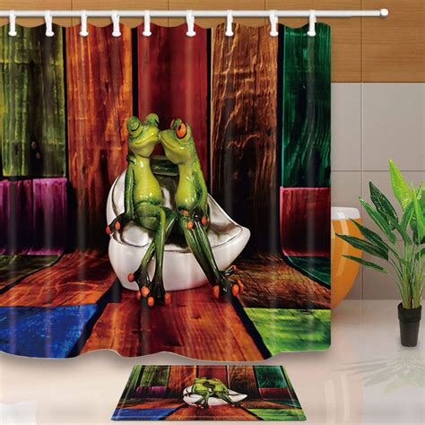 New And High Quality Shower Curtains Frog Bathroom Curtains Creative
