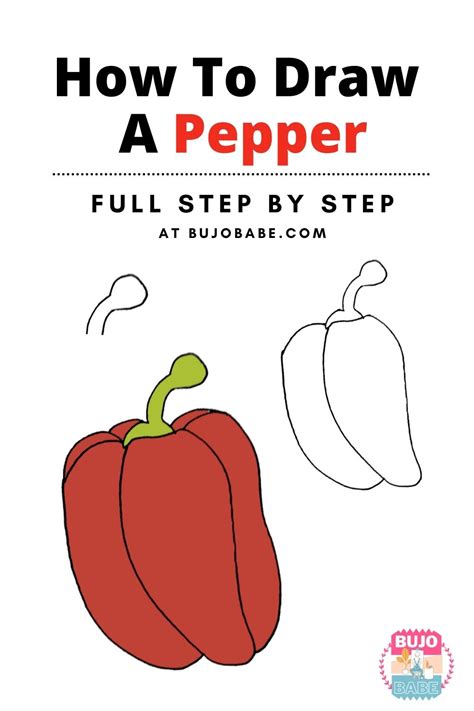 How To Draw A Red Pepper Full Step By Step Tutorial Bujo Babe