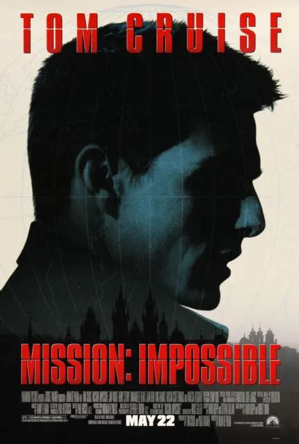 Mission Impossible Movie Poster 2 Sided Original Final 27x40 Tom Cruise